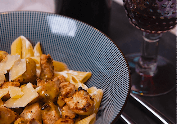 Pâtes au poulet avec Dressing Pesto