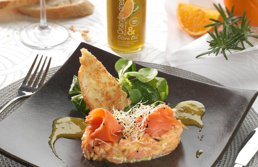 Tartare de saumon et Dressing Orange